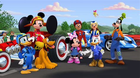 Mickey and the roadster racers cast - Mickey Mouse Mixed-Up AdventuresKIDS & FAMILY. Join Mickey, Donald, Goofy, Minnie and Daisy in their super-cool garage where they take care of their transforming roadsters and get ready for races around town and around the world! Hang out with the Happy Helpers who solve problems for anyone who needs a helping hand.